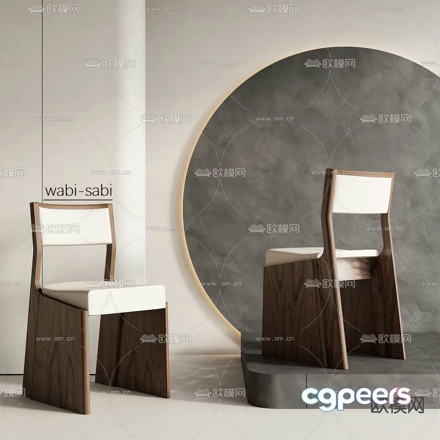 Wabi-sabi chair dining chair 3d model