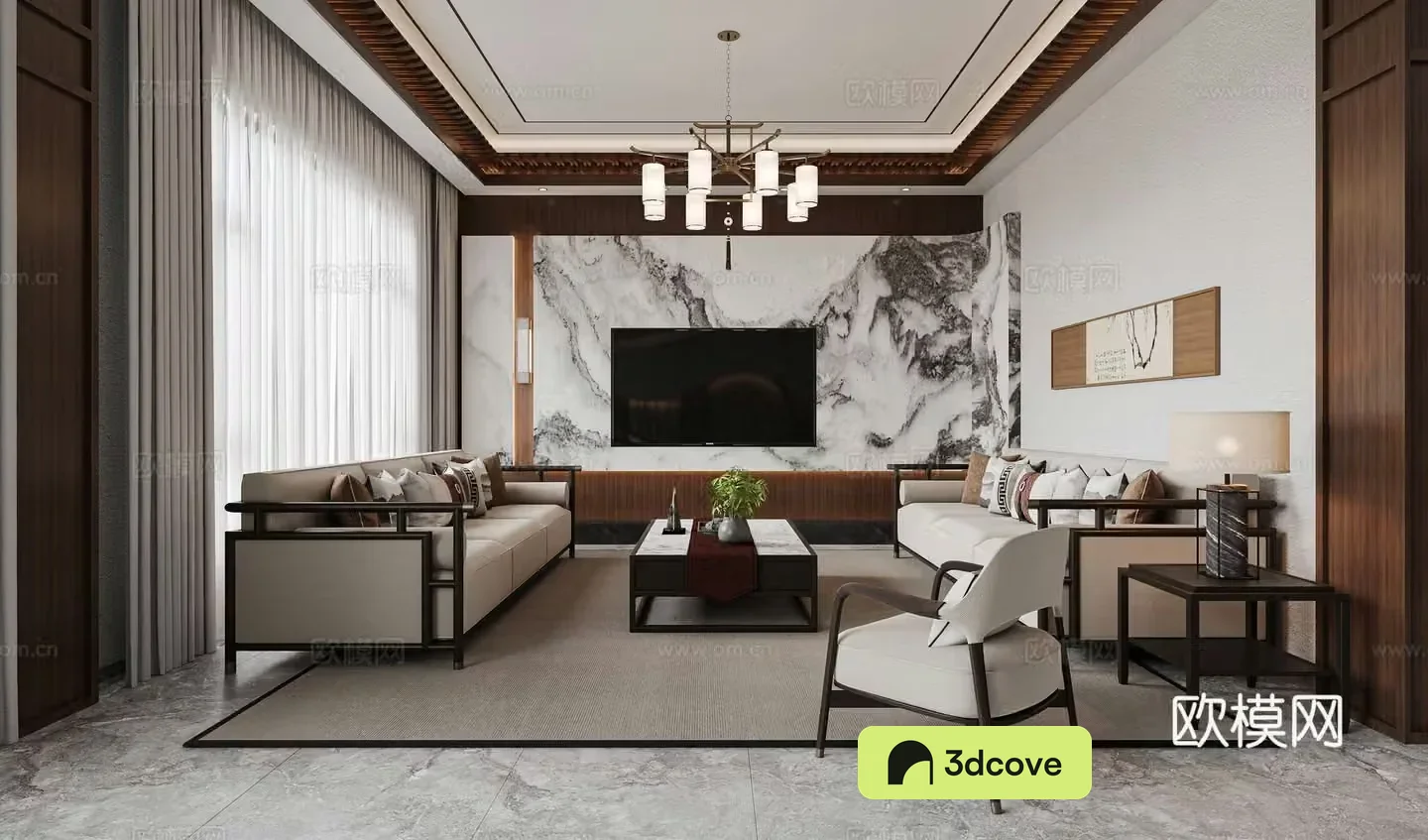 New Chinese style empty villa