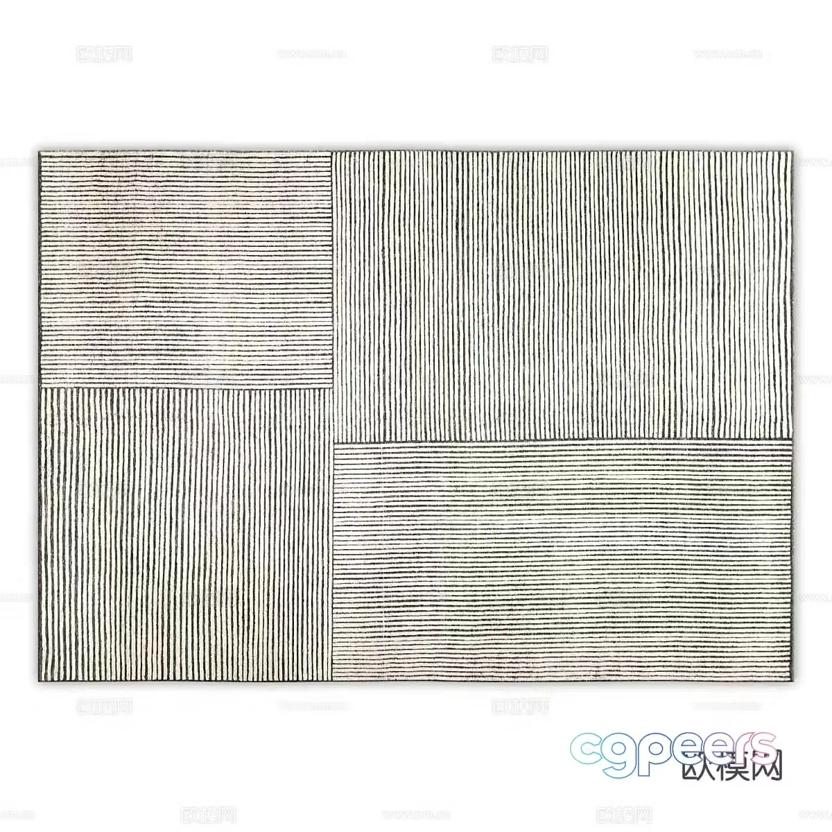 Modern carpet square rug 3d model