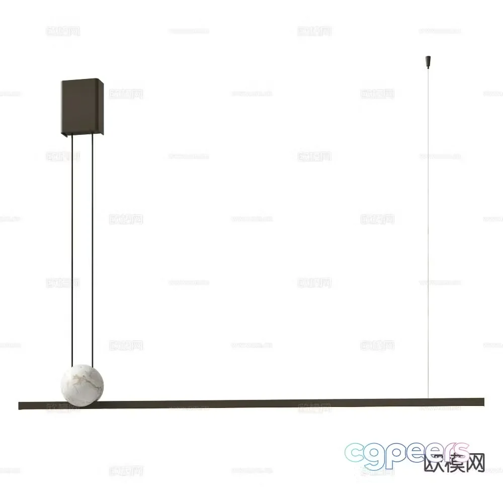 Italamp Italian minimalist chandelier metal chandelier long chandelier 3d model
