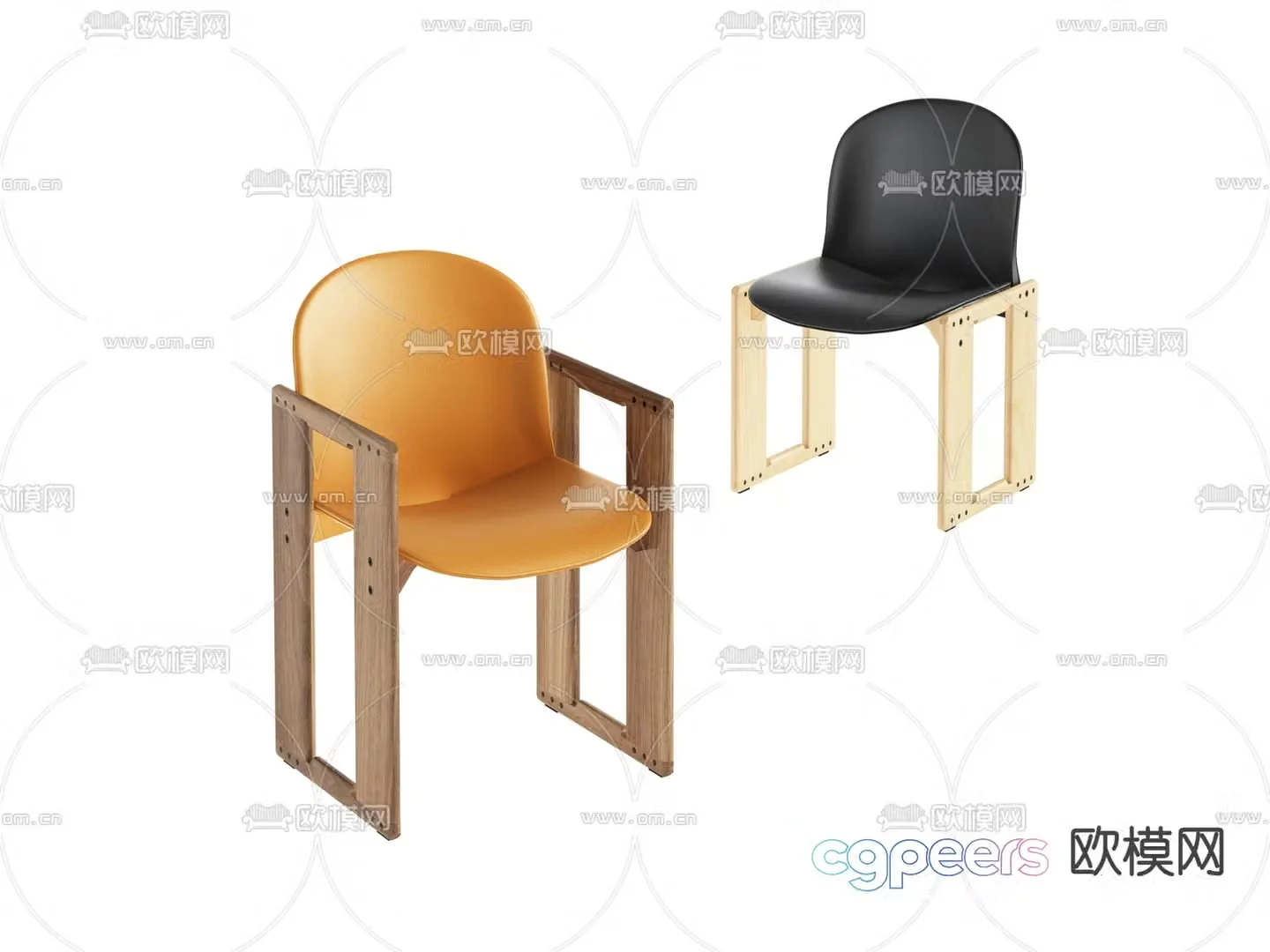 Leather chair lounge chair 3d model