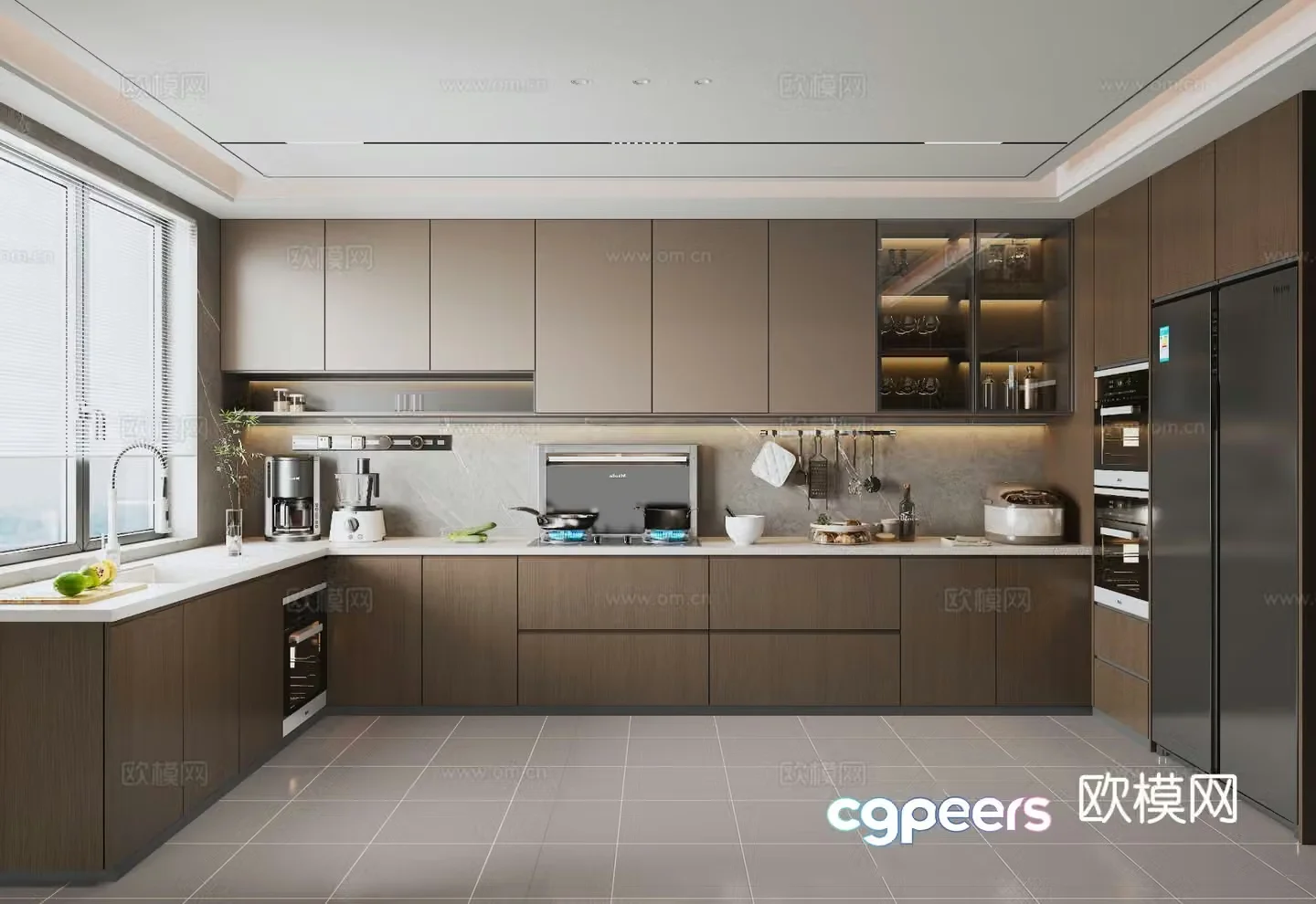 Italian kitchen cabinet 3d model