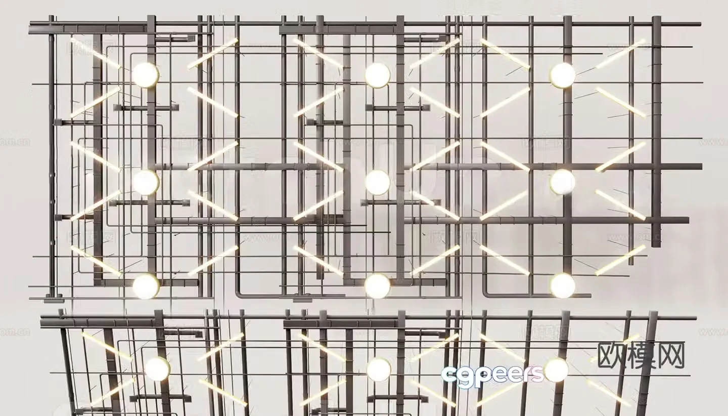 Industrial ceiling Office industrial pipeline parts Industrial pipeline parts ceiling Fan coil 3D model