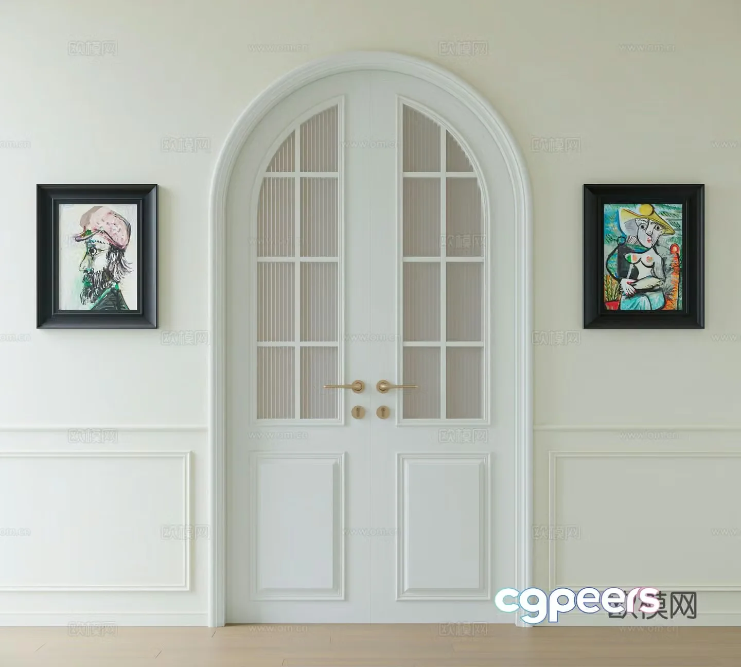 European double door 3D model