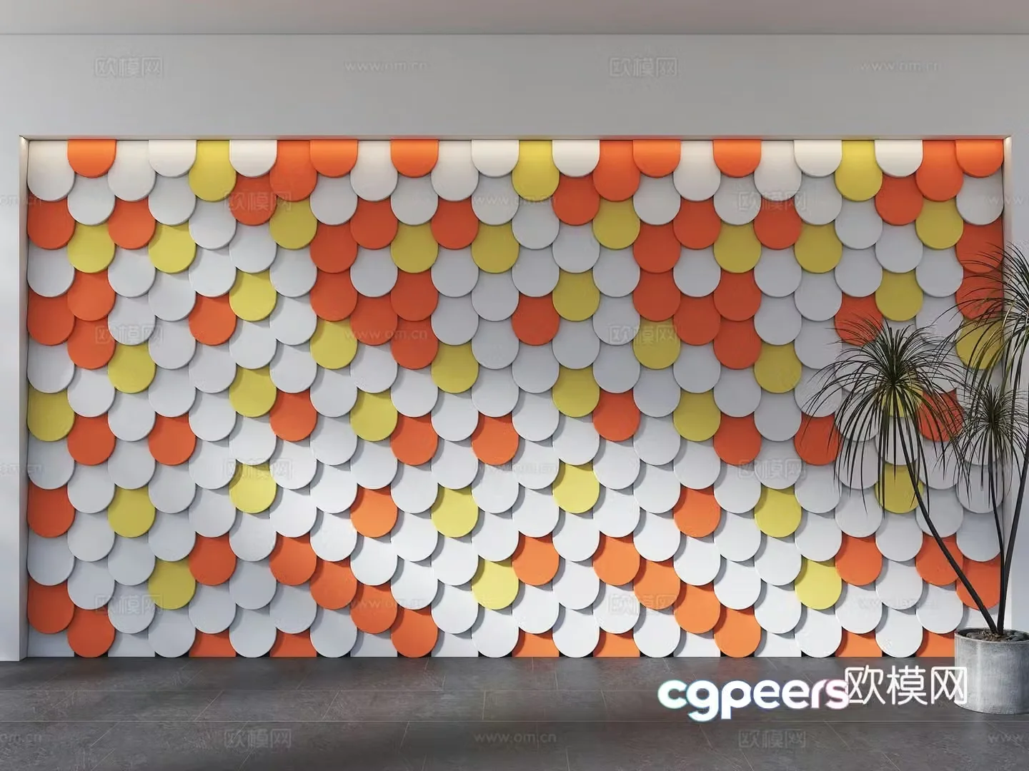 Fish scale wall Fish scale ceramic tiles Fish scale tiles Decorative pendants Modern wall decoration 3D model
