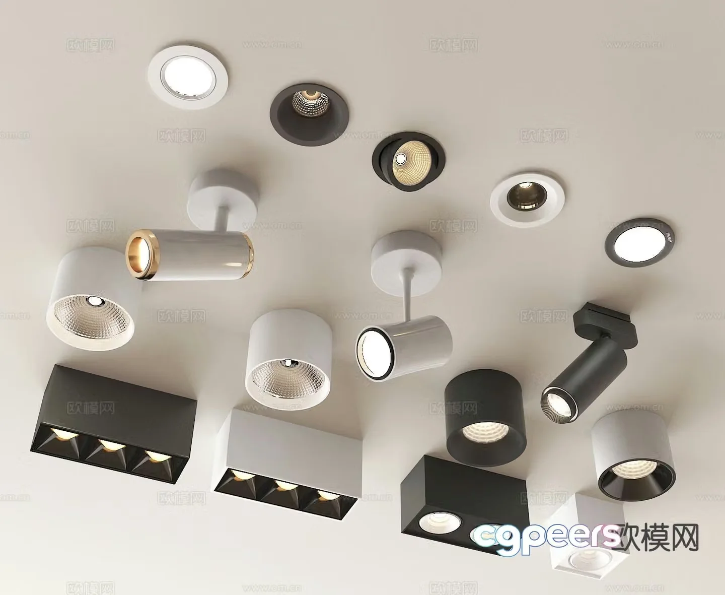Spotlight Downlight Bull’s Eye Lamp 3d model