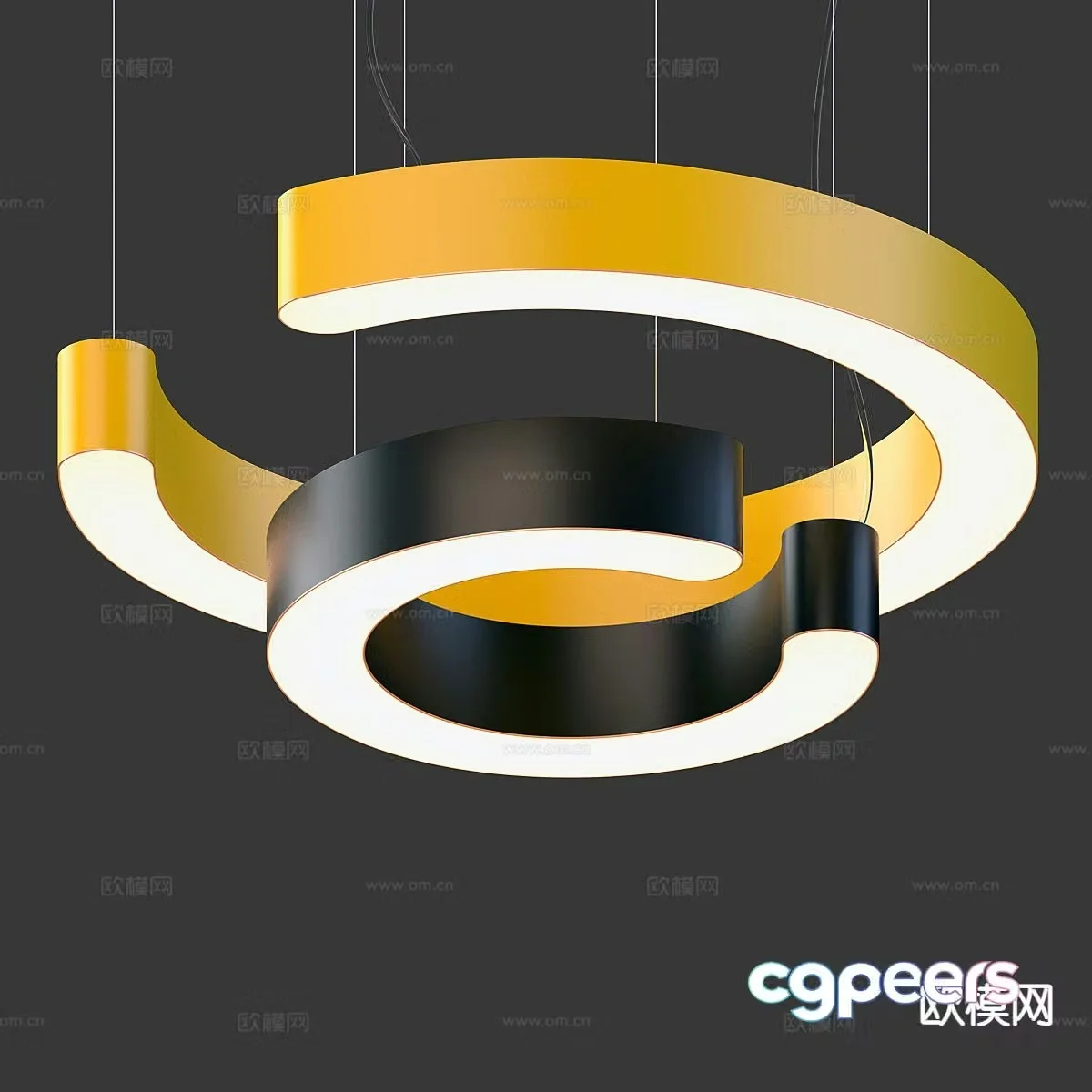 Simple ring chandelier 3d model