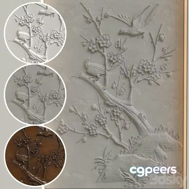 3ds Max Free – Decorative 3D panel 167 for wall decoration