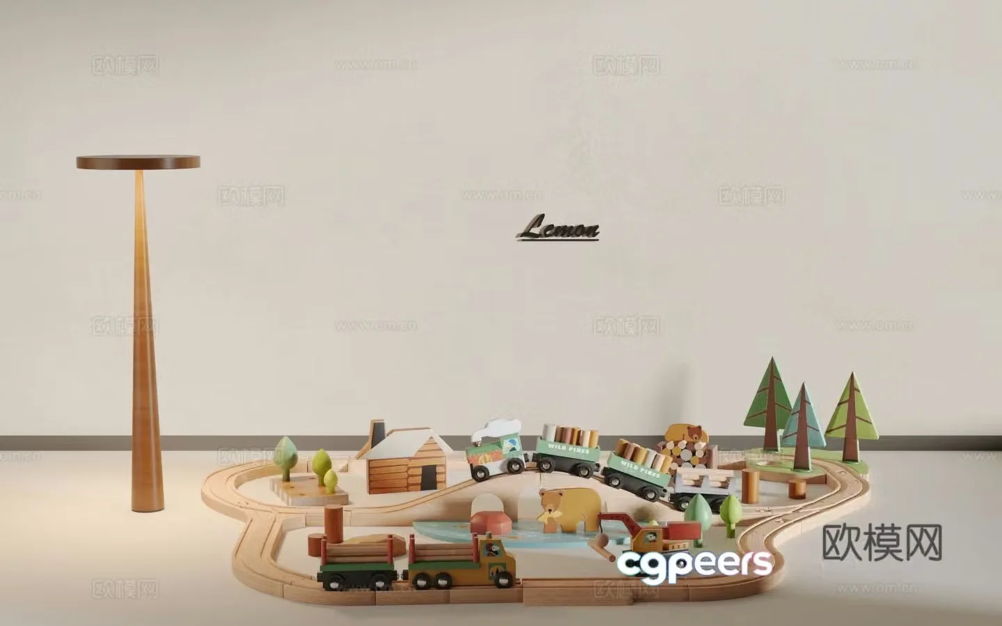 Micro train track toy 3d model