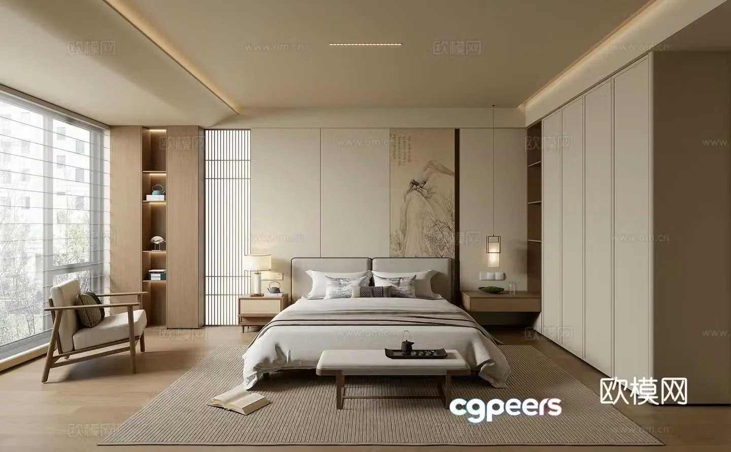 Song style aesthetic bedroom 3D model
