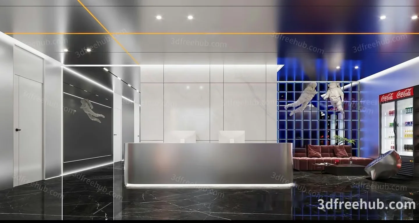 Modern Office Space 3D Model – 20158 – VRAY Render
