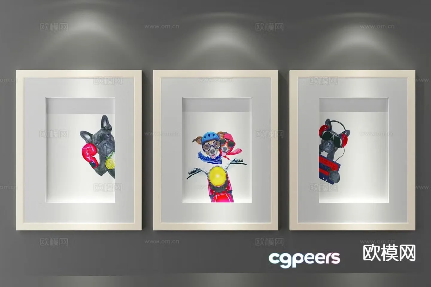 Decorative painting animal painting cartoon hanging painting 3d model