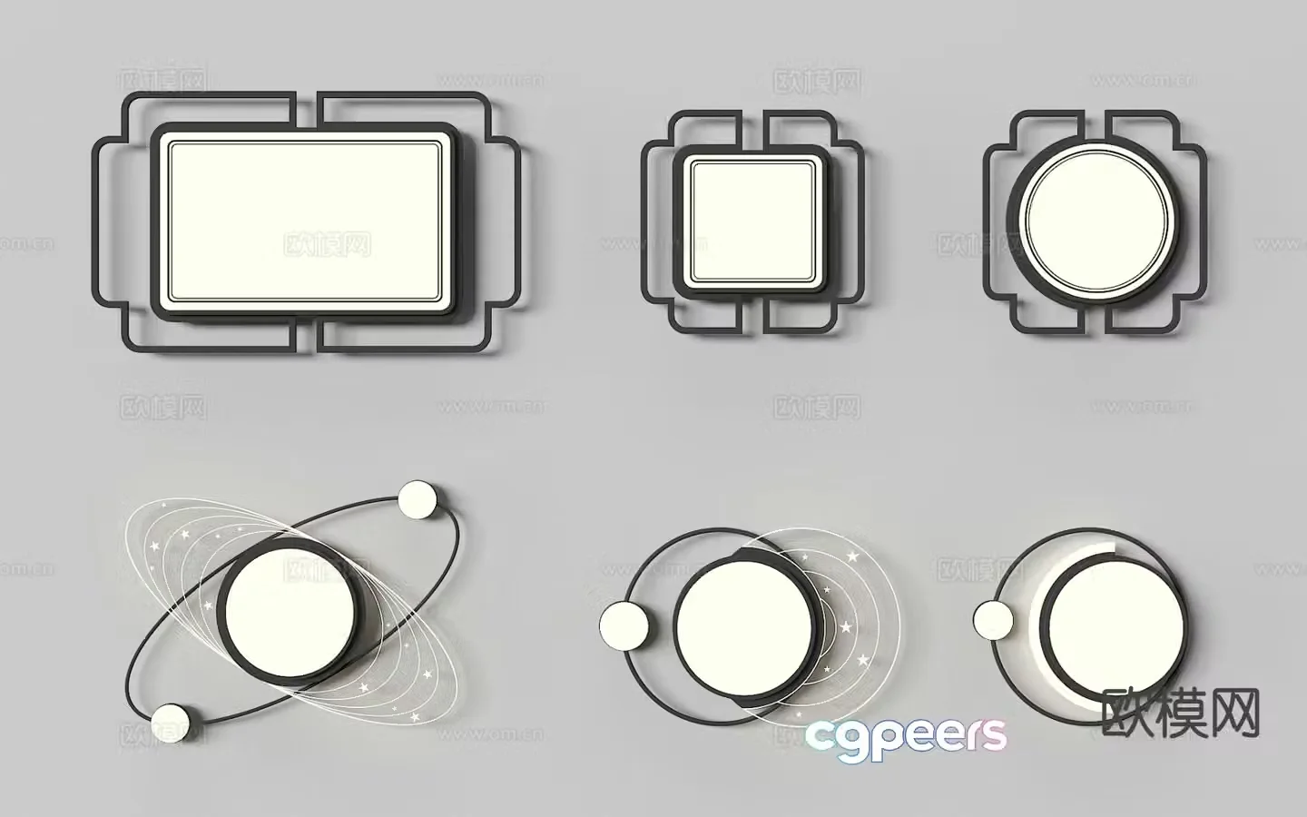 Living room ceiling lamp square ceiling lamp 3d model