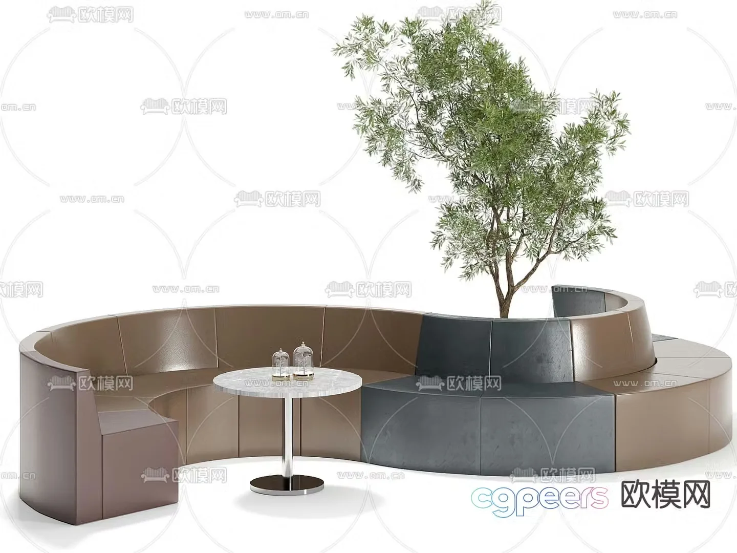 Public sofa lobby sofa 3d model
