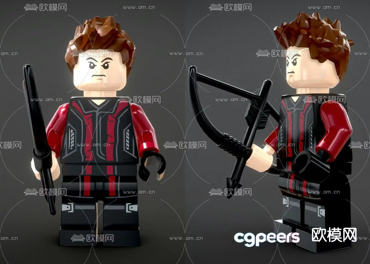 Figure Lego Building Blocks Doll Marvel Hawkeye Toy 3D Model
