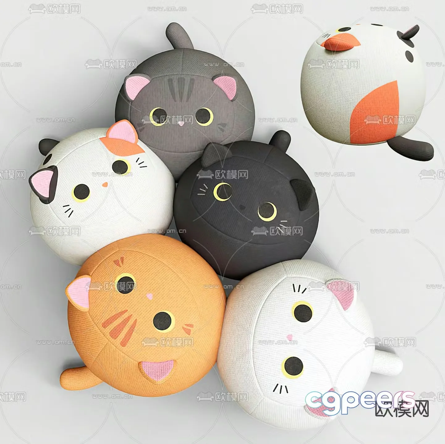Modern cat stuffed toy 3d model