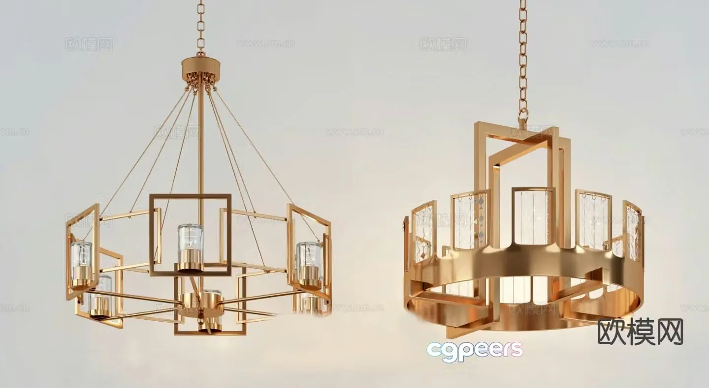 Light luxury chandelier hall chandelier 3d model