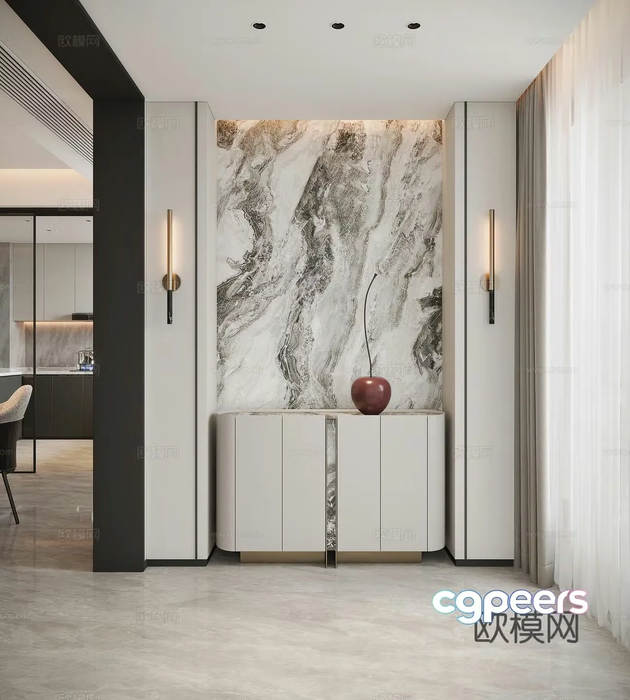 Modern entrance aisle 3D model