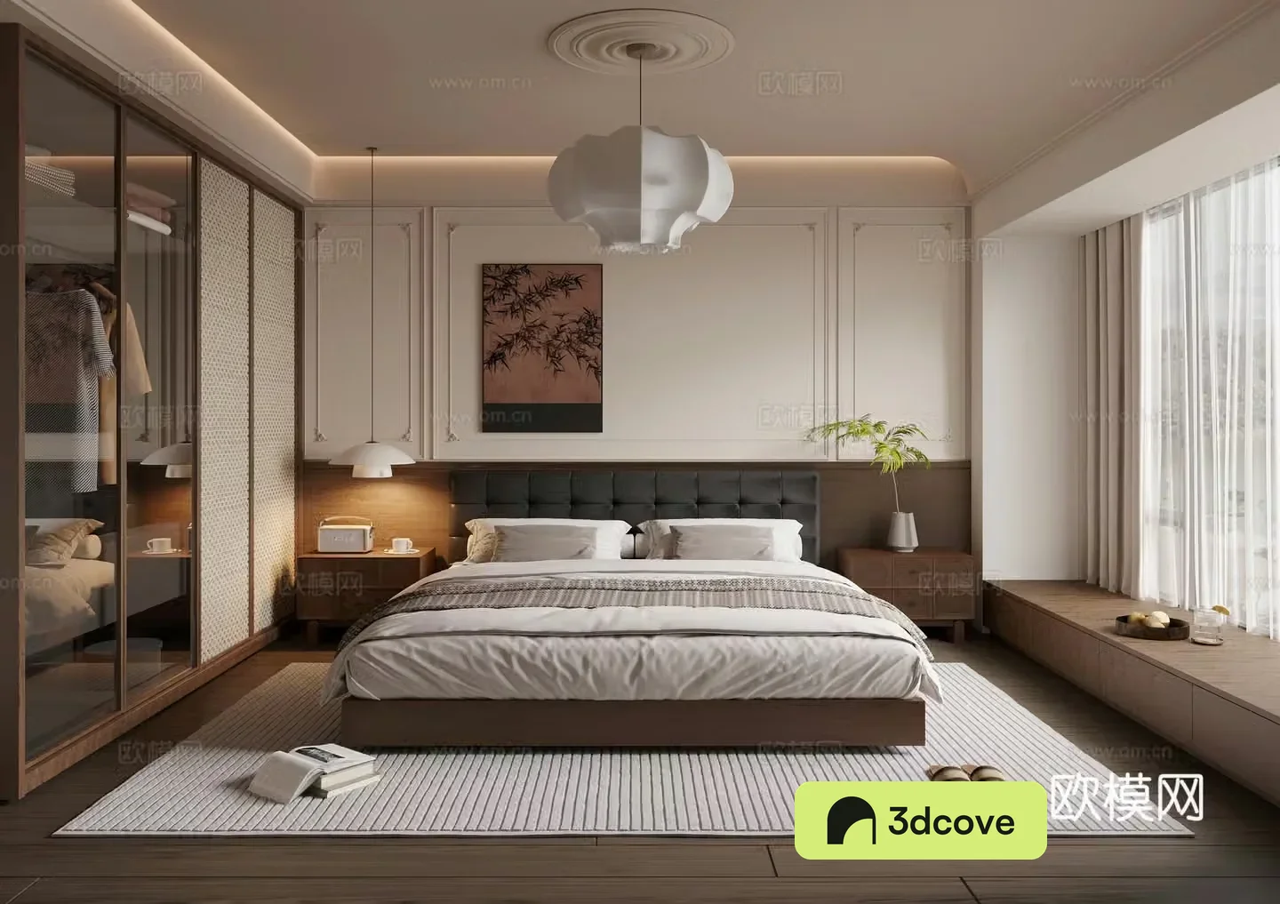 Wasabi Middle Style Bedroom 3D Model