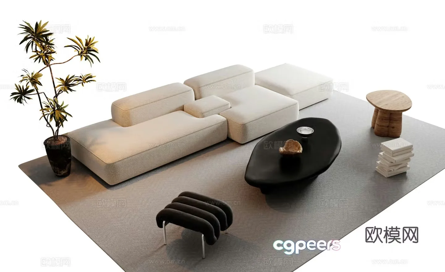 Modern sectional sofa 3d model