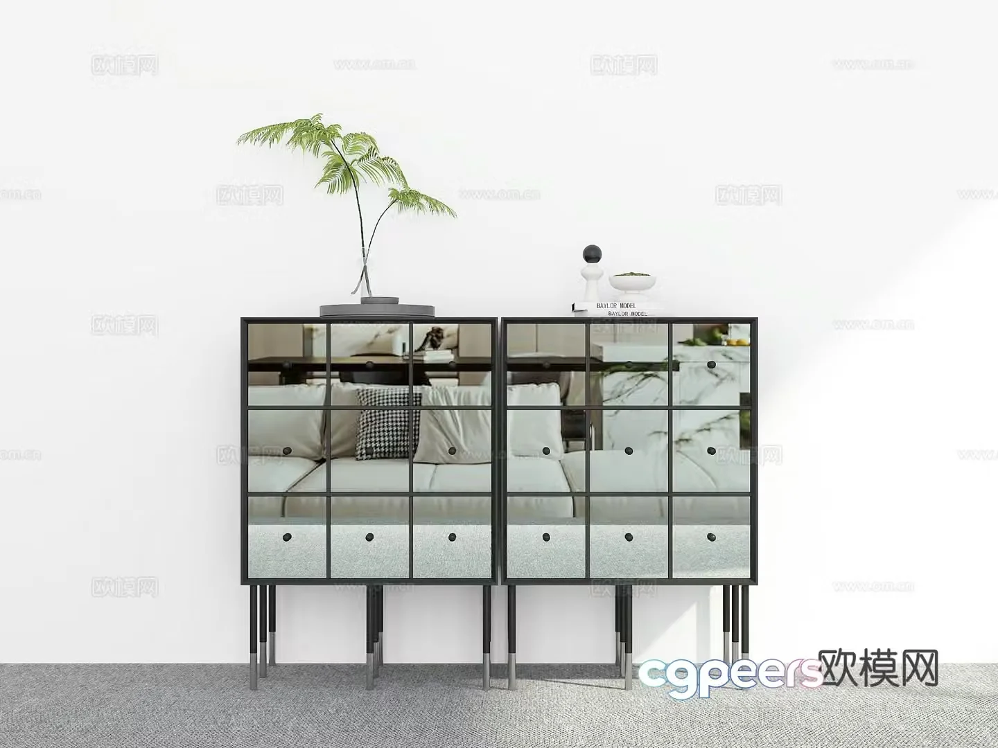 Modern entryway cabinet 3d model