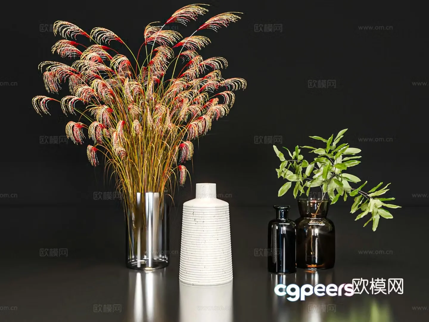 Vase floral arrangement flower arrangement ornaments 3d model