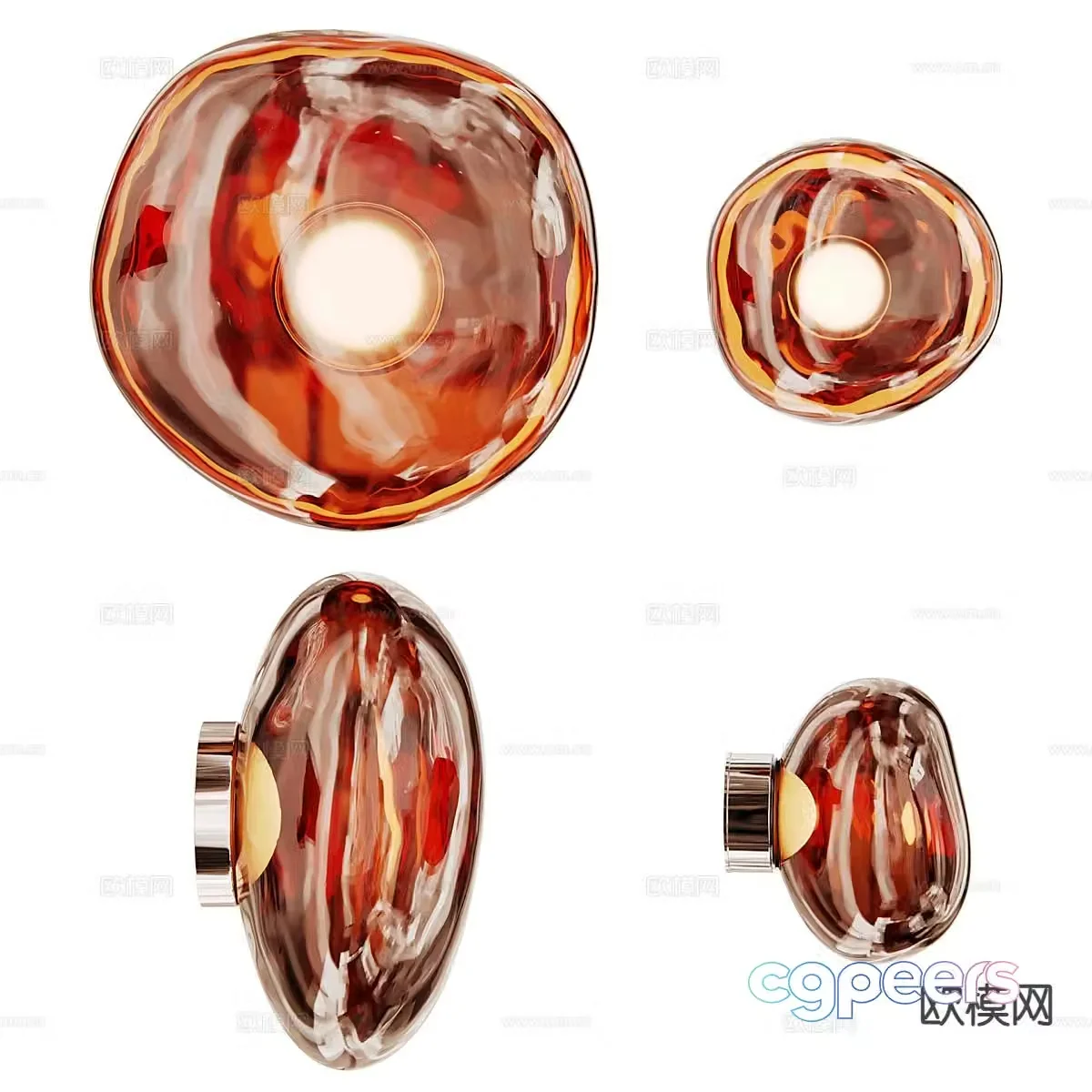 Light luxury wall lamp glass wall lamp 3d model