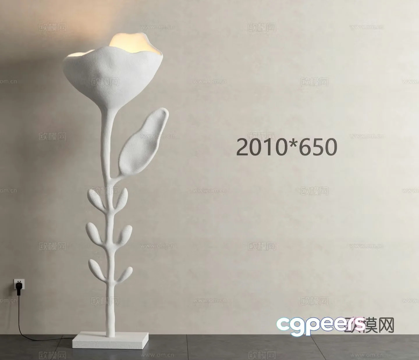 French rose floor lamp 3d model