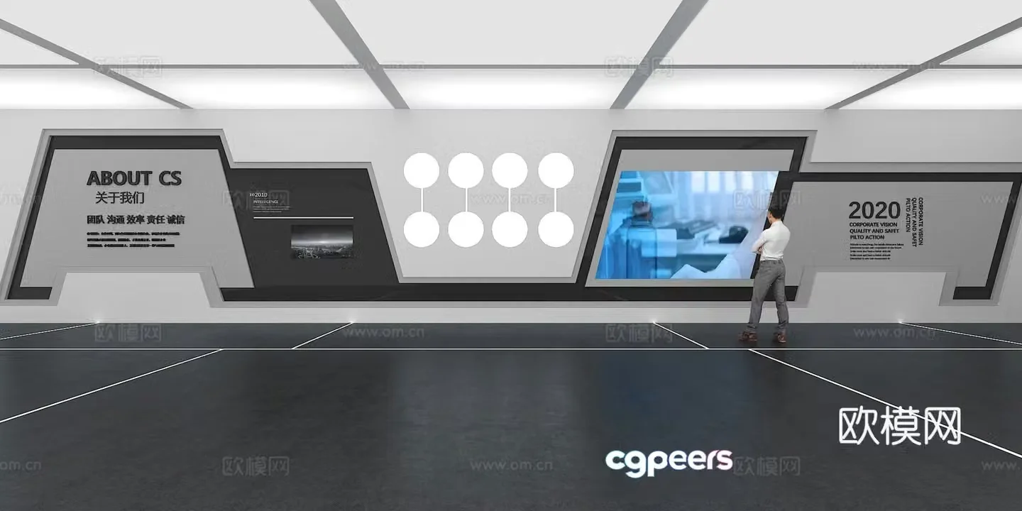 Cultural wall Corporate culture wall Display wall Classroom Exhibition hall Campus culture Corridor 3D model