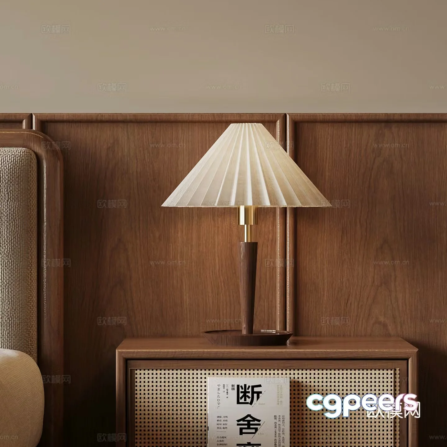 French medieval style table lamp bedside lamp 3D model