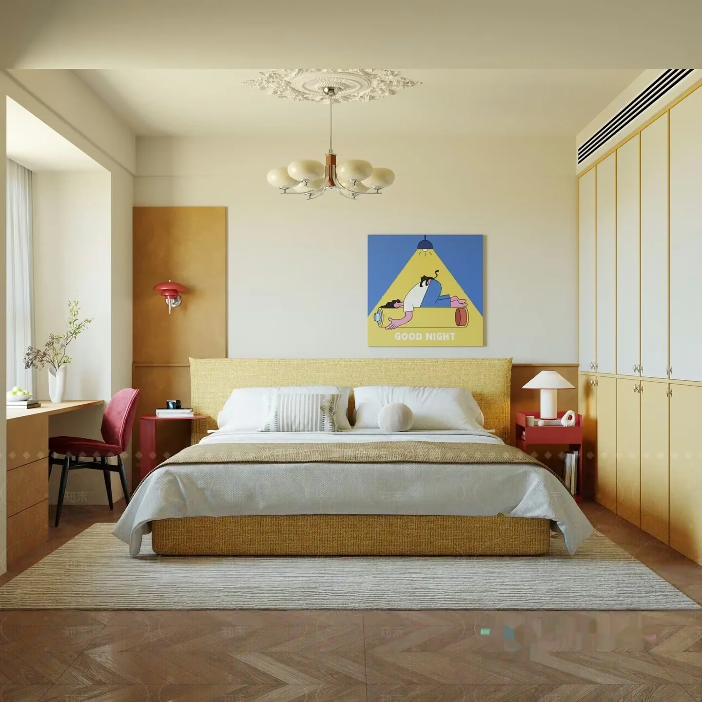 Cozy Bedroom 3D Model – 8262 – CORONA Render