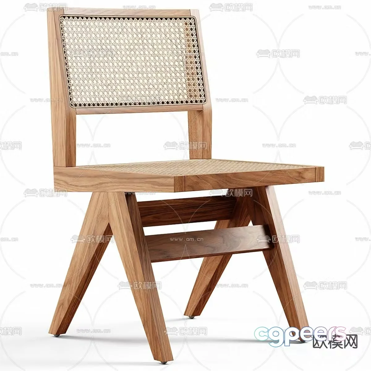 rattan chair dining chair 3d model