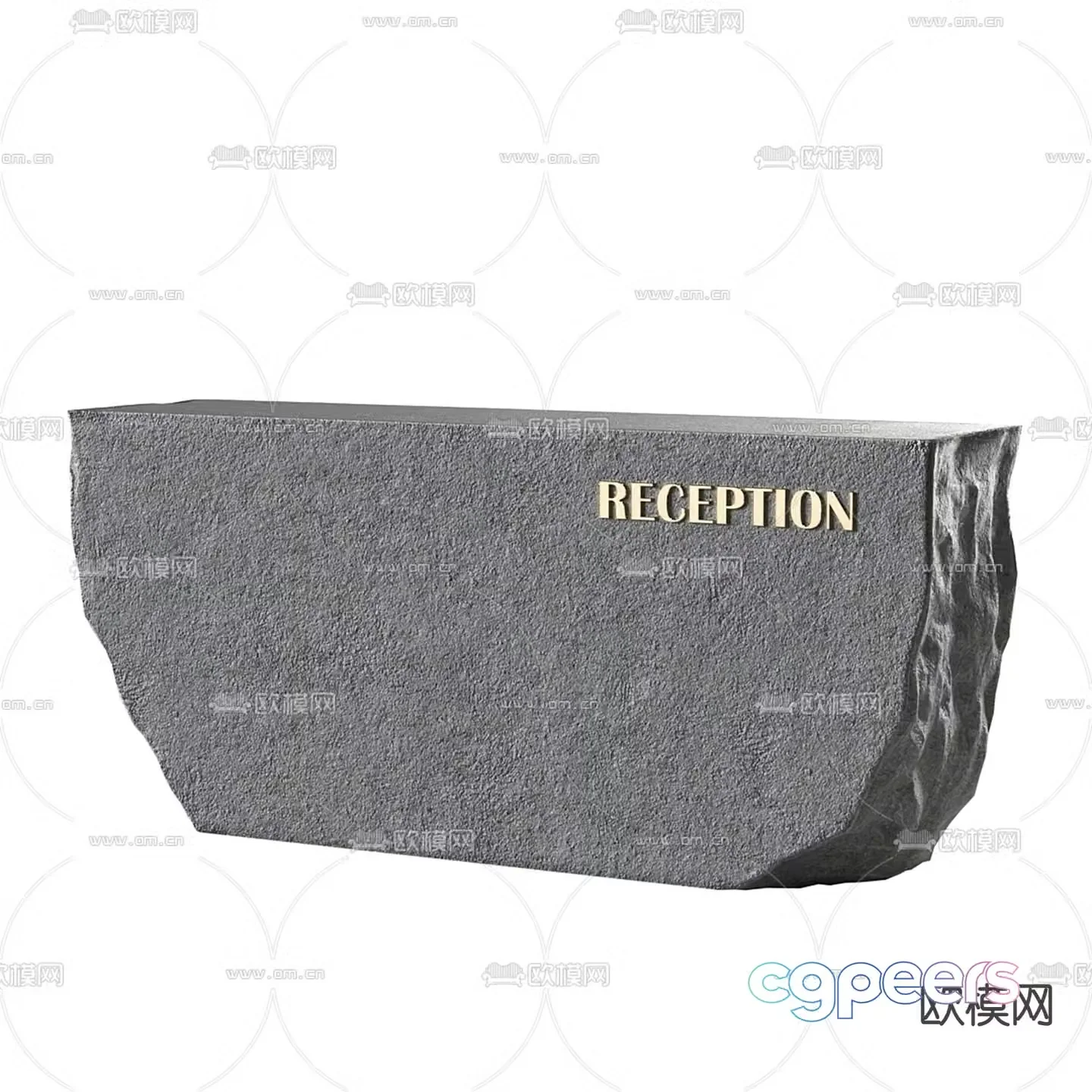 Postmodern front desk reception desk service desk 3d model