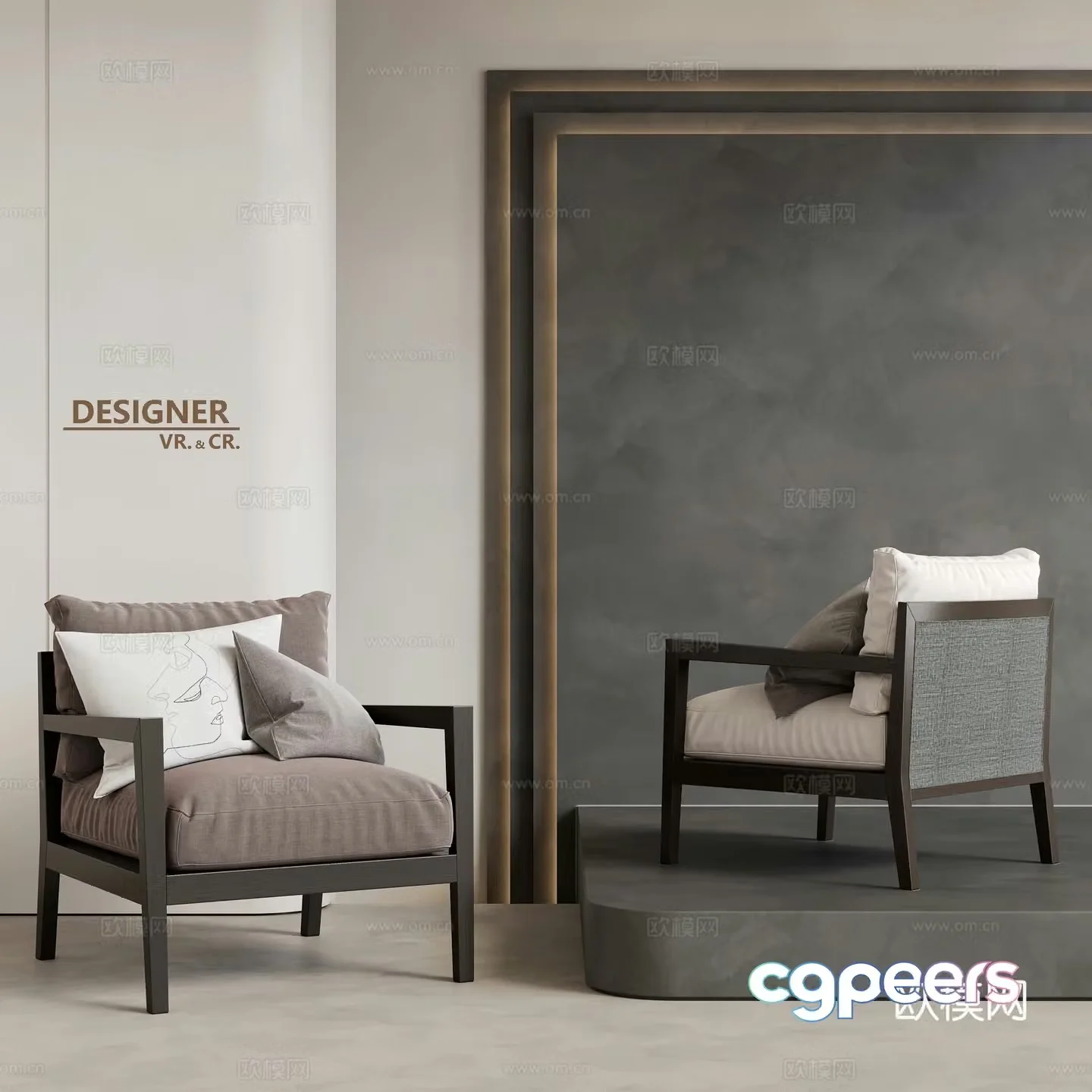 Modern sofa chair leisure chair 3d model