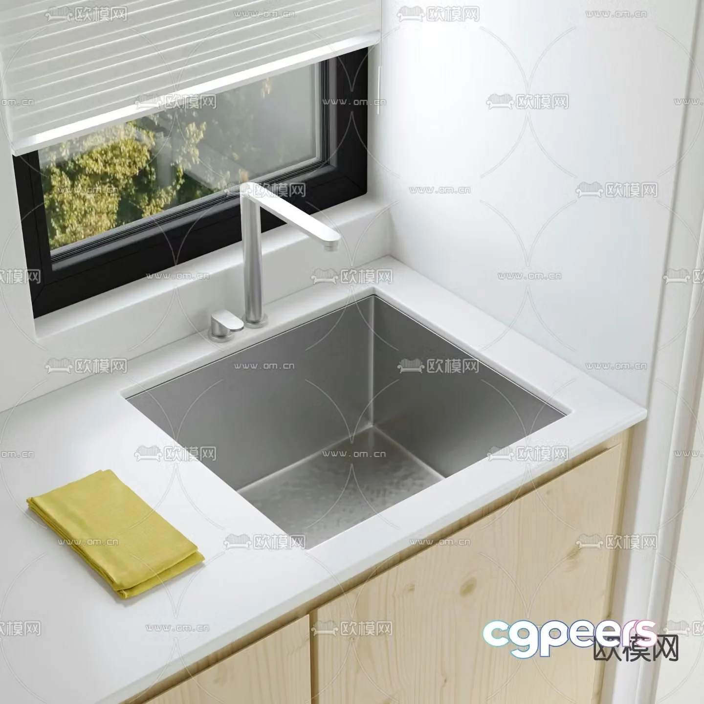Abey stainless steel sink square sink vegetable basin 3d model