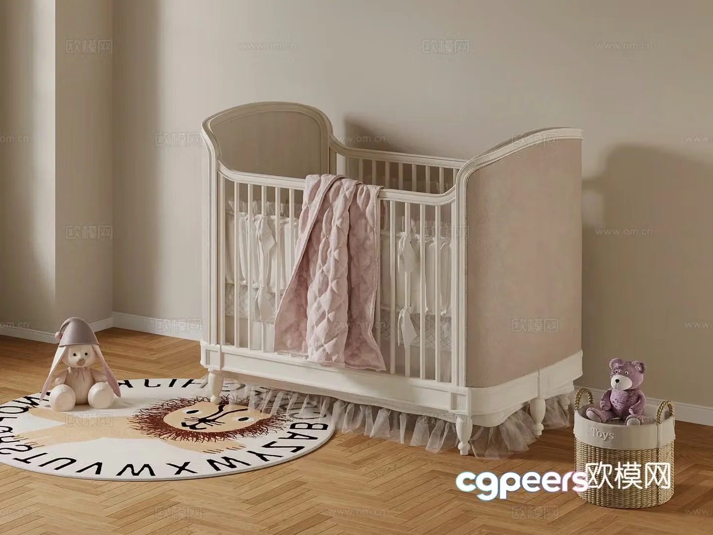 Crib modern crib 3d model