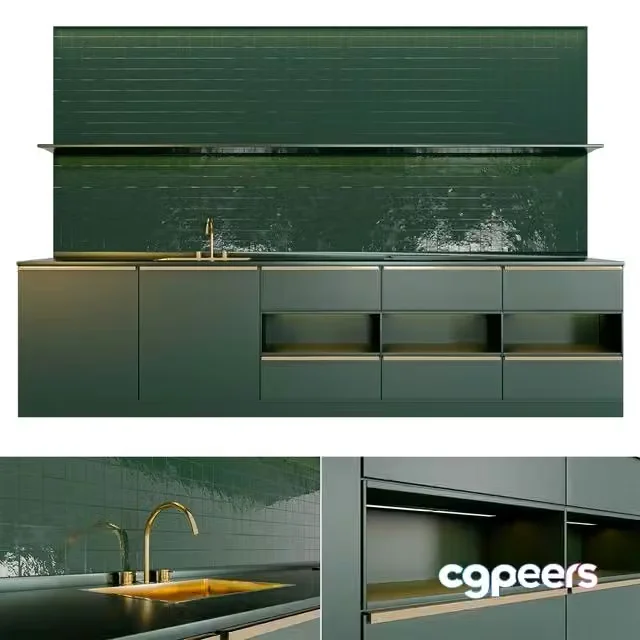 3ds Max Free – Green kitchen