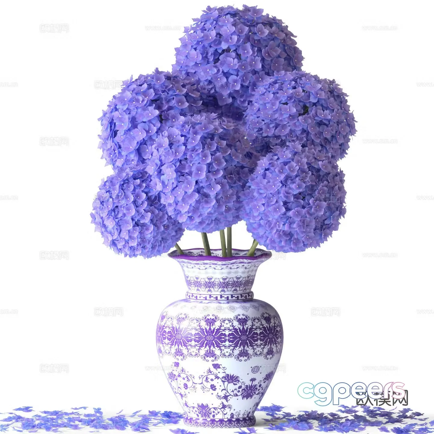 New Chinese hydrangea bouquet 3D model