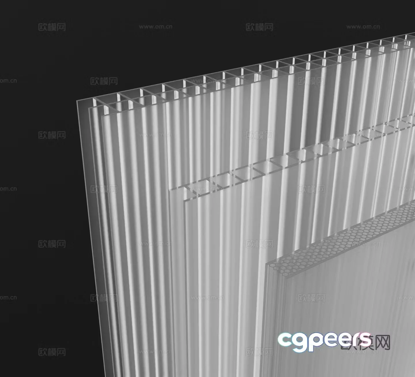 Building materials Daylighting board Honeycomb board Transparent tile Daylighting tile 3D model