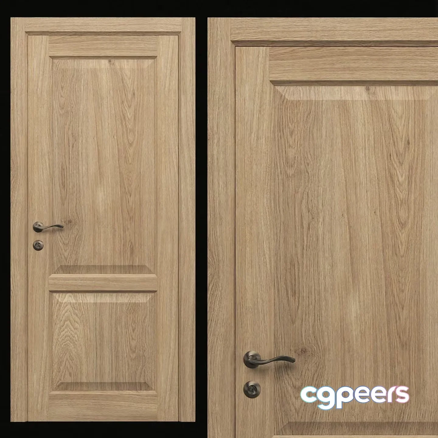 Two Wooden Doors 3D Model – 20704 – VRAY Render