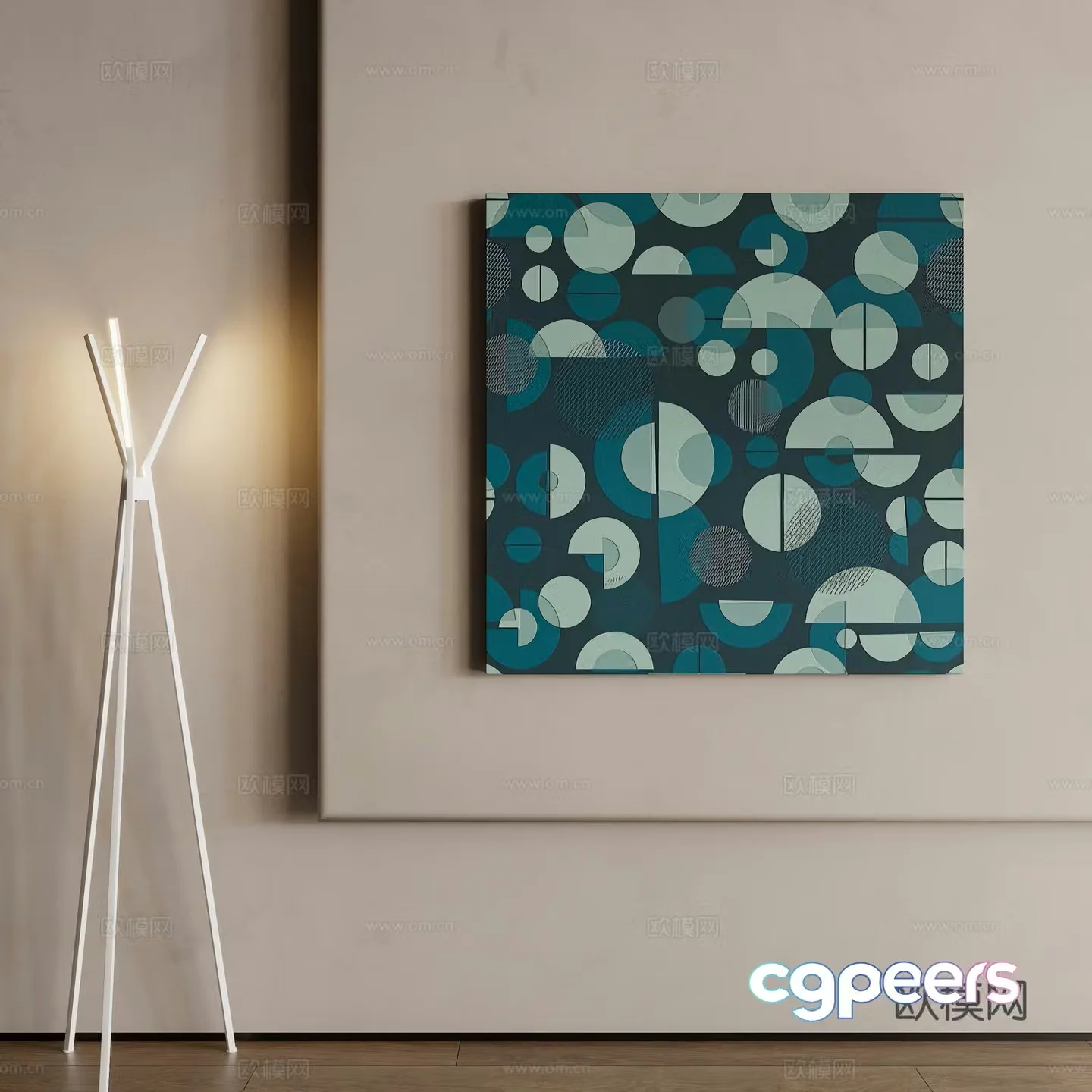 Modern abstract painting Decorative painting 3d model