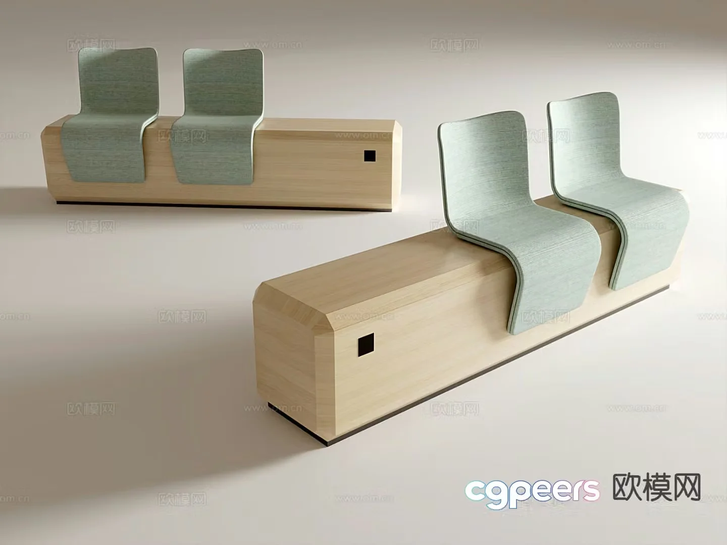 Creative chair public chair row chair 3d model