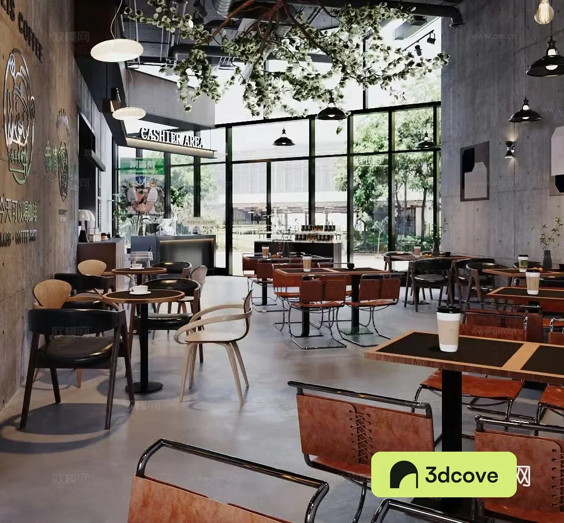 Industrial style cafe
