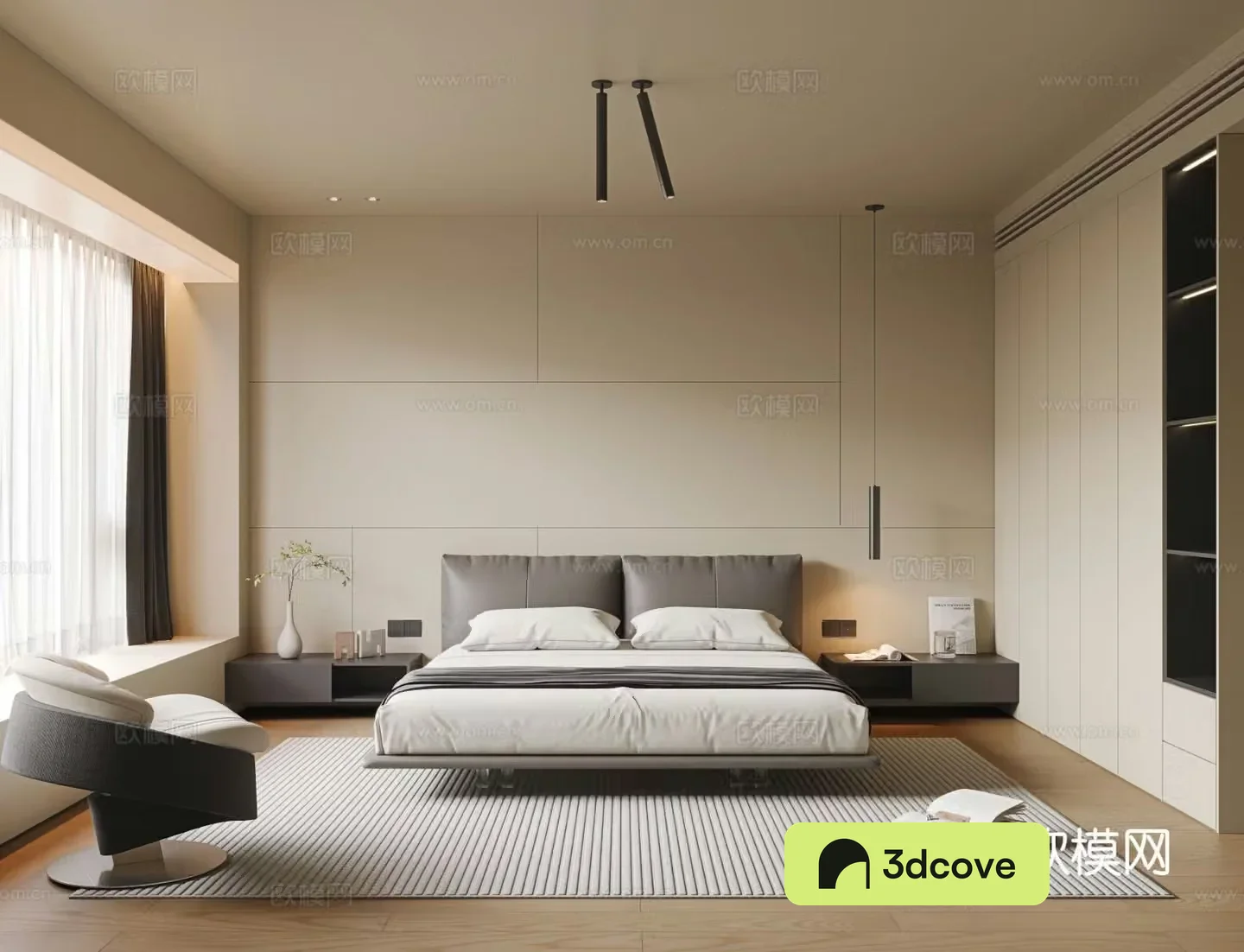 Modern minimalist bedroom master bedroom