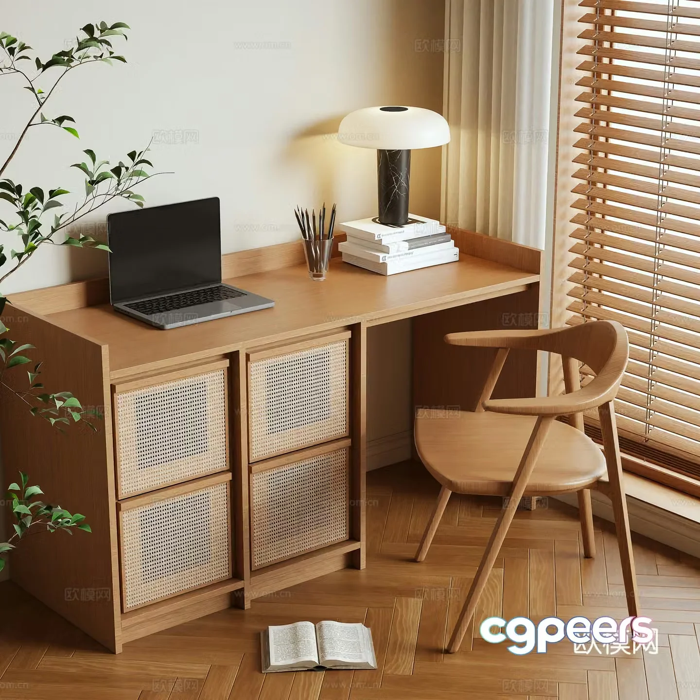 Log Wind Desk 3D Model