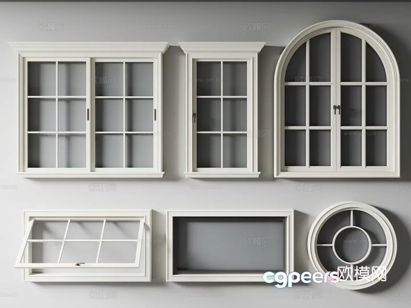 Simple European windows sliding windows casement windows 3D model