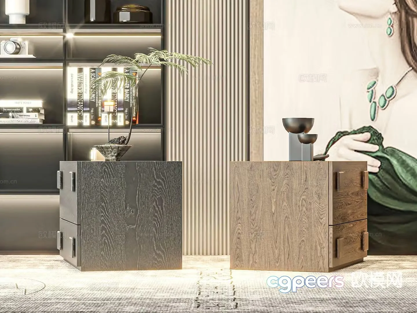 Modern bedside table 3d model