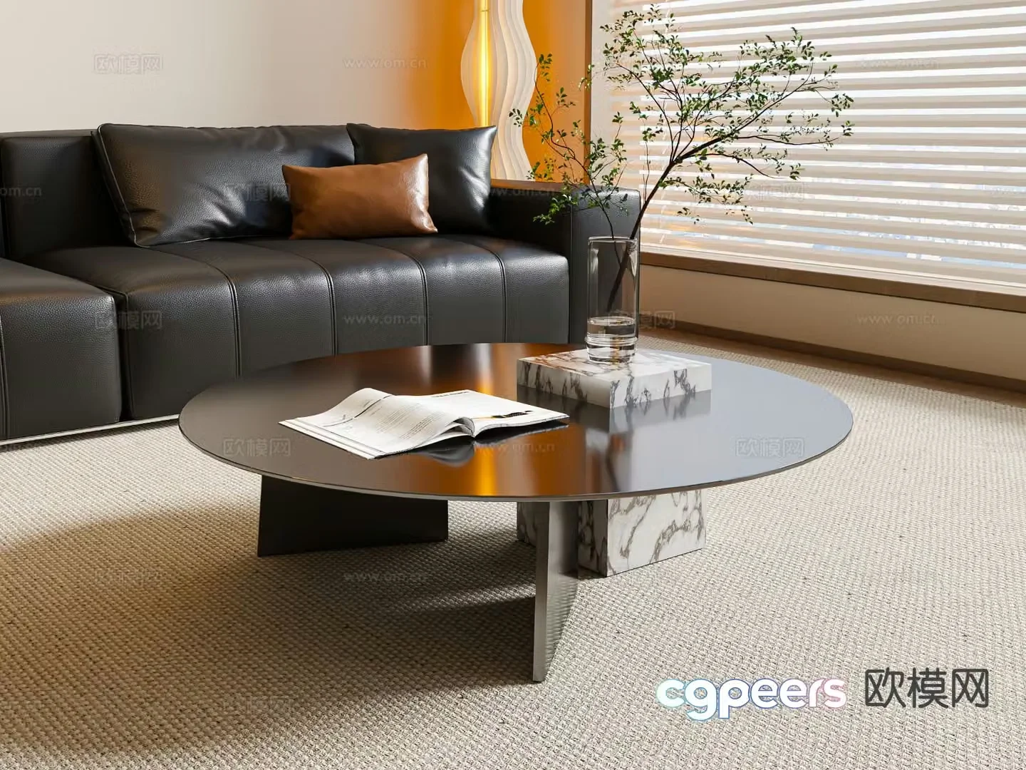 Modern round coffee table 3d model