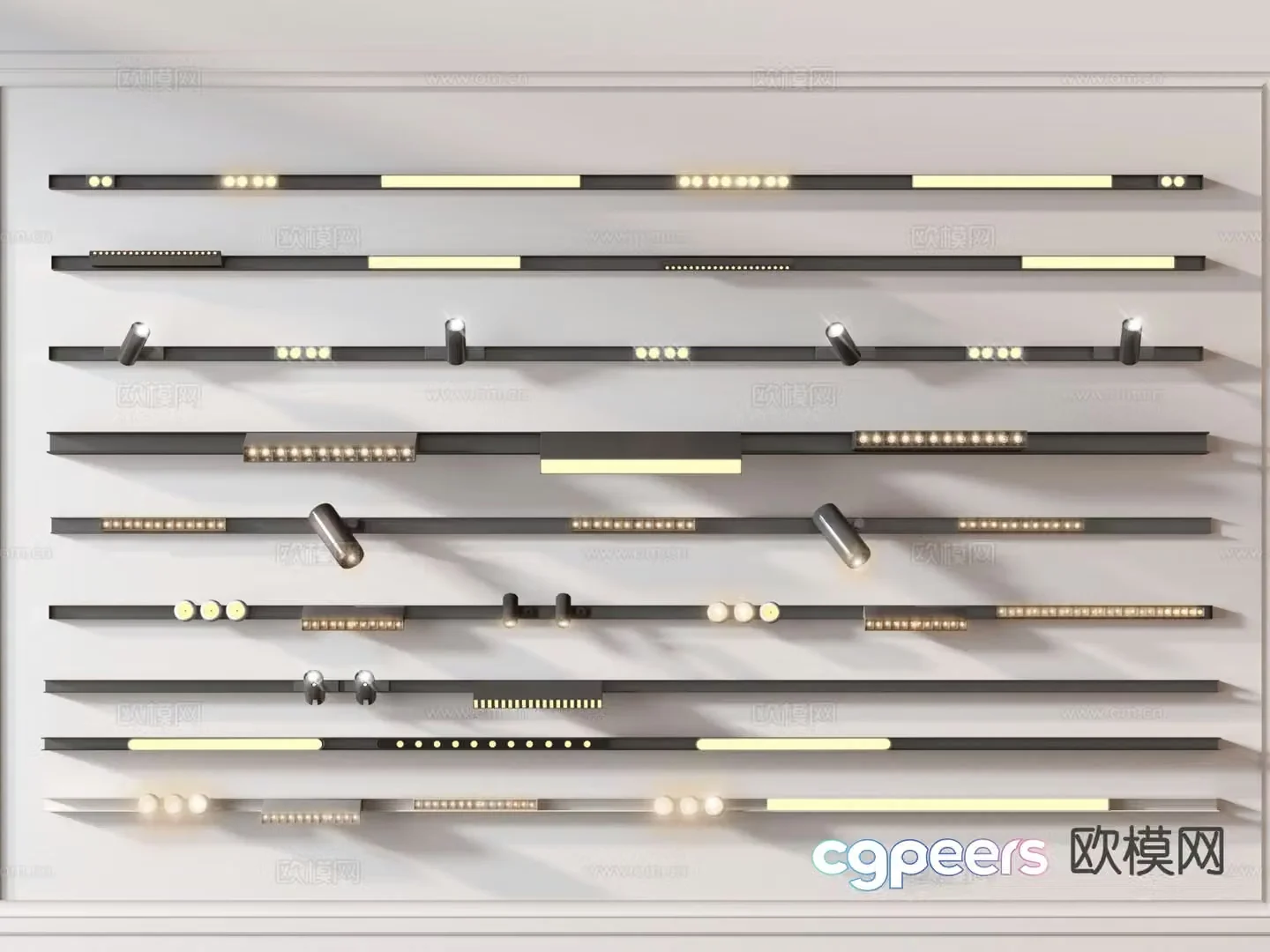 Spotlight Track Light Magnetic Track Light 3D Model