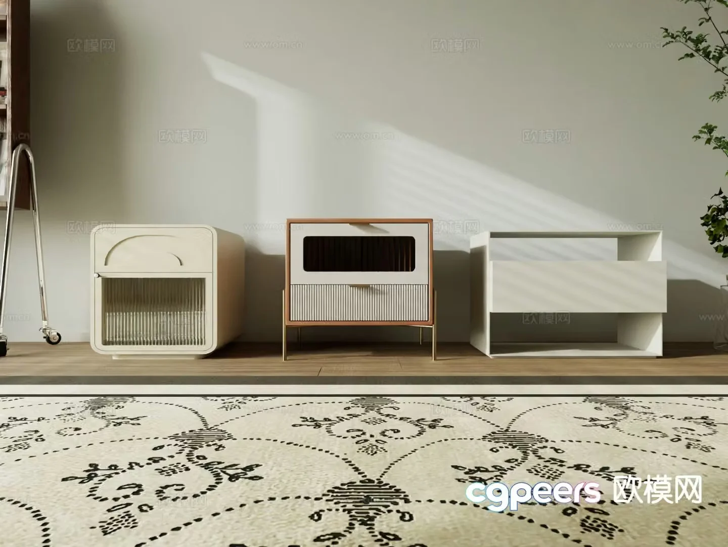Modern bedside table 3d model